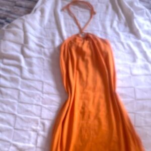 Old Navy Orange Halter Sundress Backless